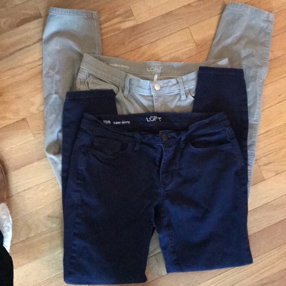 BUNDLE loft skinny jeans/tan cords